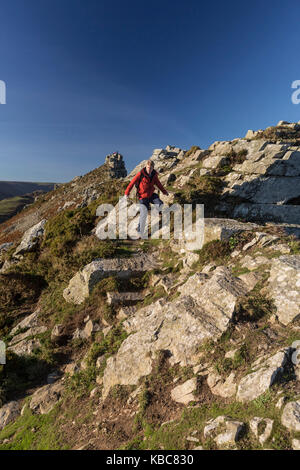 Nov 2016 EXMOOR - a piedi in profondità - con Mark Rowe - Pix da Steve Morgan Foto Stock