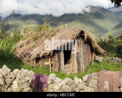 Porcile in un villaggio dani in Il Baliem Valley, Papua, Indonesia Foto Stock