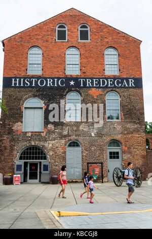 Richmond Virginia, Richmond National Battlefield Park, Tredegar Iron Works, Civil War Visitor Center, esterno, museo, i visitatori viaggiano per turismo Foto Stock