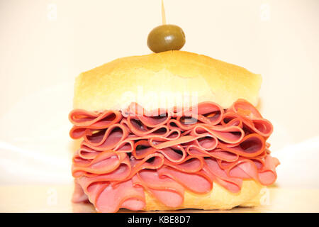 Sandwich, bologna, pane, São Paulo, Brasile. Foto Stock