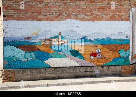 Festival di murales e arte rurale a penelles, lleida, in Catalogna, Spagna. Foto Stock