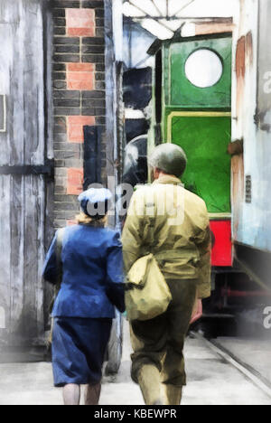 WWII romanticismo GI & War sposa Foto Stock