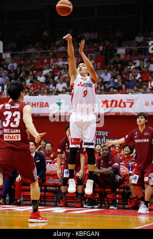 Shuto ando (diamond delfini), 29 settembre 2017 - basket : 2017-18 b.lega b1 gioco di apertura tra kawasaki brave thunders - nagoya diamond delfini di todoroki arena di kanagawa, Giappone. (Foto di Giovanni osada/aflo sport) Foto Stock