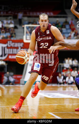 Nick fazekas (brave tuoni), 29 settembre 2017 - basket : 2017-18 b.lega b1 gioco di apertura tra kawasaki brave thunders - nagoya diamond delfini di todoroki arena di kanagawa, Giappone. (Foto di Giovanni osada/aflo sport) Foto Stock