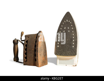 Il carbone di ferro e ferro da stiro elettrico confronto Foto Stock