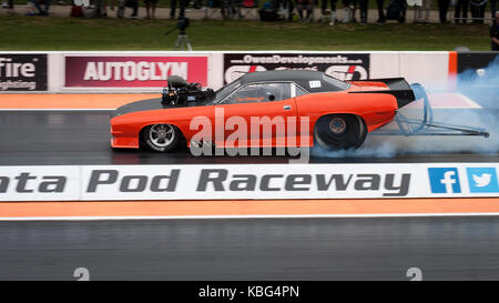 Drag racing 1/4 di miglio di santa pod Foto Stock