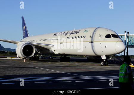 Saudi Arabian Airlines (saudia) inizieranno i voli di linea tra riyadh e jeddah alle Mauritius da sept. 14 2017 Foto Stock