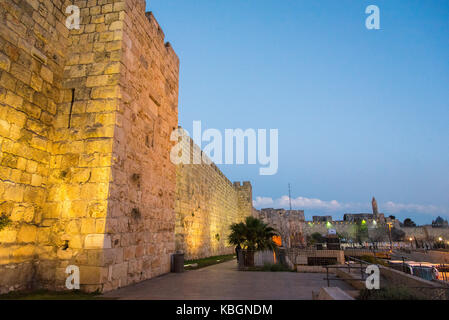 Fuori Porta di Jaffa e Gerusalemme Foto Stock