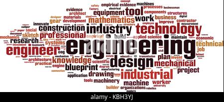 Engineering parola concetto cloud. illustrazione vettoriale Illustrazione Vettoriale