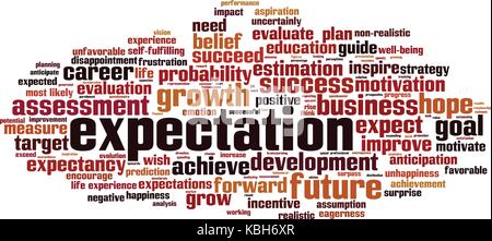 Le aspettative di parola il concetto di cloud. illustrazione vettoriale Illustrazione Vettoriale