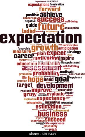 Le aspettative di parola il concetto di cloud. illustrazione vettoriale Illustrazione Vettoriale