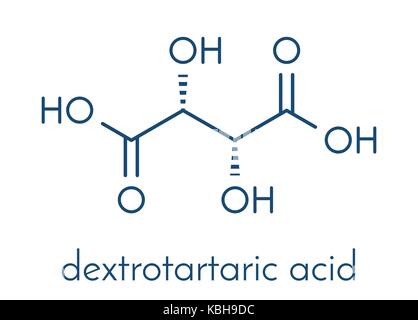 Molecola di acido tartarico, D-tartarico, L-tartarico, destartarico,  levotartarico. E' antiossidante E334, si presenta in uve, banane,  tamarindi, cir Immagine e Vettoriale - Alamy