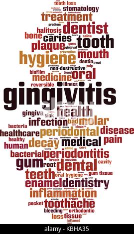 Gengivite parola concetto cloud. illustrazione vettoriale Illustrazione Vettoriale