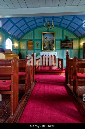 Interno della chiesa di Thingvellir (Thingvallakirkja) Foto Stock