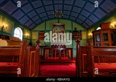 Interno della chiesa di Thingvellir (Thingvallakirkja) Foto Stock