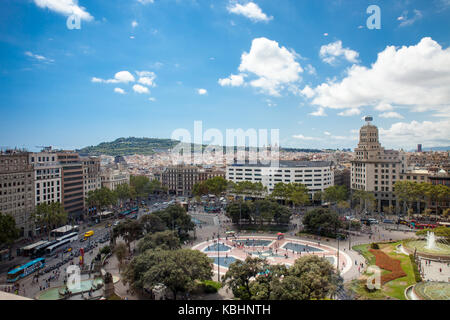 Piazza catalonia barcelona Foto Stock