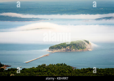 Vista da Cadillac Mountain, Parco Nazionale di Acadia, Bar Harbor, Maine. Foto Stock