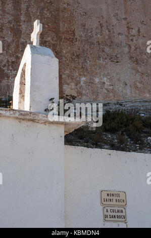 Bonifacio, Corsica : La Chapelle Saint-roch (cappella Saint Roch), costruito nel luogo dove l'ultima vittima dell'epidemia di peste del 1528 è morto Foto Stock