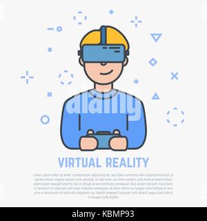 Vr auricolare e maschio Illustrazione Vettoriale