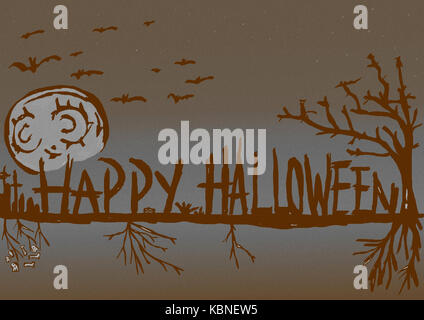 Happy halloween sfondo vintage Foto Stock