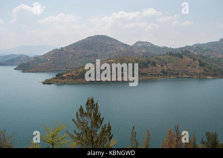 Vista sul lago Kivu, kibuye, RUANDA Foto Stock