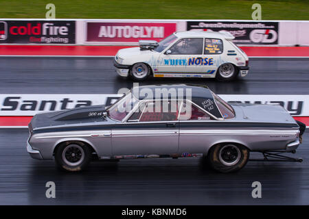 Drag racing 1/4 di miglio di santa pod Foto Stock