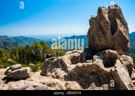 Rocher sentinelle cascata Piscia di Gallo-San gavino di carbini corse francia 2a Foto Stock