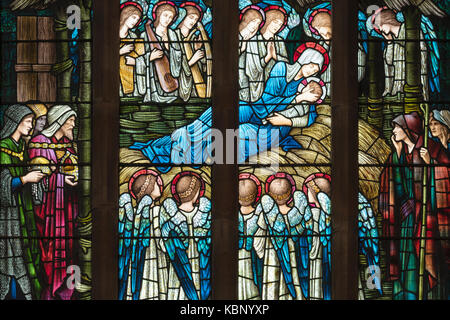 La Natività di Gesù, Chiesa di San Elli, Llanelli, Regno Unito Foto Stock