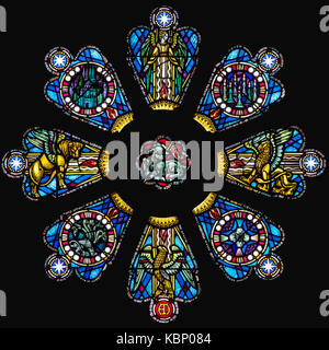 Simboli degli Evangelisti, Frederick W. Cole, St. David's Cathedral, Wales, Regno Unito Foto Stock