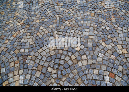 Texture di pietra grigia piazza poco profonda lastricatori Foto Stock