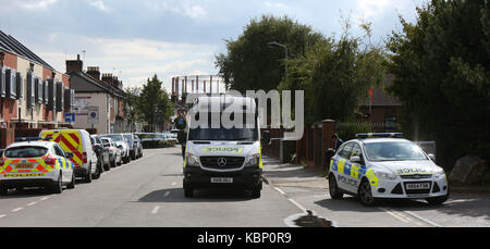 Southampton, Hampshire martedì 19 settembre 2017 un omicidio è stato lanciato dopo che un uomo è stato ucciso in una tarda notte incidente in Southampton street. Foto Stock