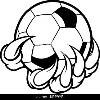 Monster artiglio animale azienda Soccer Football Ball Illustrazione Vettoriale