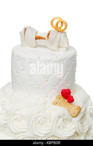 Torta con un osso per il cane wedding Foto Stock