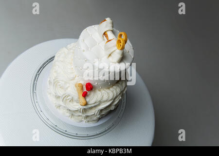 Torta con un osso per il cane wedding Foto Stock