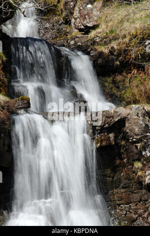 La seconda cascata più alto su nant llyn y. Foto Stock