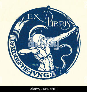 Ex libris Adolphe Jung Foto Stock