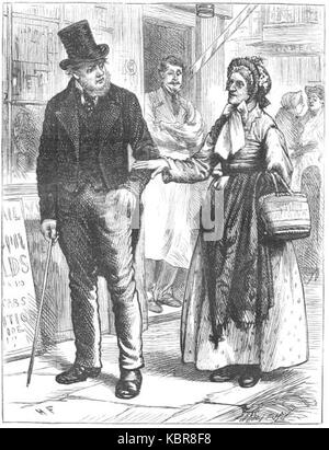 *Hard Times* di Charles Dickens presenta personaggi come Mrs. Pegler e Stephen Blackpool, che mostrano temi di industrializzazione e lotte di classe. La rappresentazione di Harry French mette in evidenza le dure realtà affrontate dalla classe operaia nell'Inghilterra vittoriana. Foto Stock