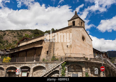 Chiesa a ordino visto pomeriggio. Ordino, Andorra. Foto Stock