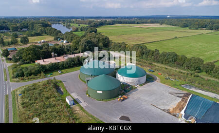 Impianto di produzione di biogas nei pressi di Barum, Bassa Sassonia, Germania Foto Stock