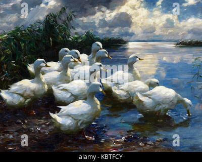 Alexander Koester Enten am Ufer Foto Stock