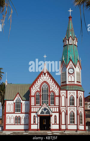 Historic Catedral de San Marcos a Arica, Cile settentrionale. il duomo fu progettato da Gustave Eiffel e è stato costruito negli anni 1870 Foto Stock