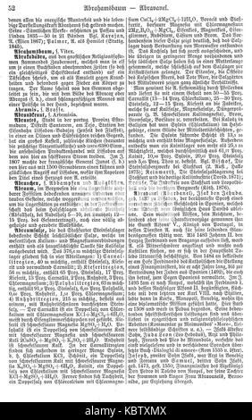 Questa voce si riferisce a un'immagine o una sezione di una fonte, probabilmente di un'enciclopedia tedesca o di una pubblicazione simile. Potrebbe essere parte di un riferimento visivo o testuale, che mostra contenuti storici o scientifici. Foto Stock