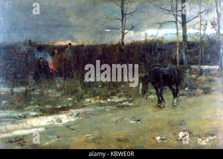 James Guthrie Gypsy incendi stanno bruciando 1881 Foto Stock
