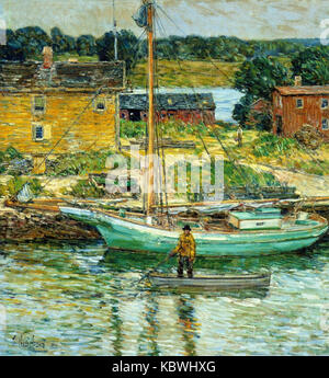 Oyster Sloop, Cos Cob c1902 Bambino Hassam Foto Stock