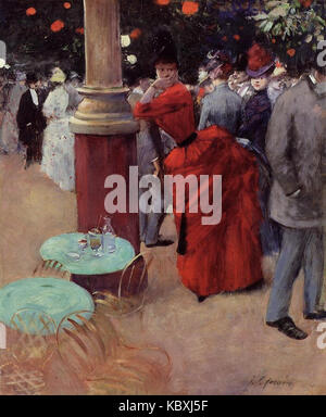 L'opera di Jean Louis Forain intitolata The Public Garden è un'opera d'arte che raffigura scene di vita pubblica in giardini. Le opere di Forain spesso si concentrano su temi sociali e ambienti urbani. Foto Stock