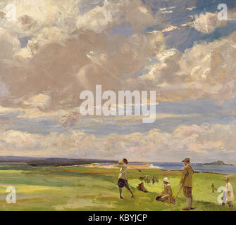 John Lavery Lady Astor giocando a golf a North Berwick Foto Stock