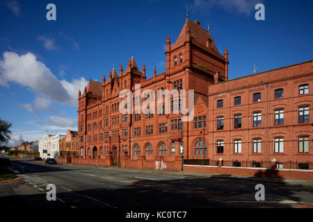 Il Grade ii Listed è un mattone rosso Duckworth essenza della fabbrica, Old Trafford costruito 1896 per Duckworth e Co architetti Briggs e Wostenholme di Blackburn Foto Stock