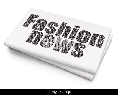 News concept: fashion news sul giornale in bianco sullo sfondo Foto Stock