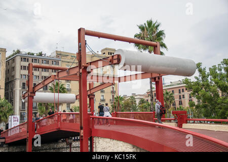 Barcellona a piedi ponte Foto Stock