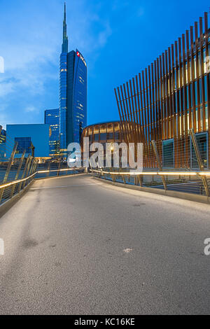 Vista della Torre di Unicredit, Milano, Italia Foto Stock